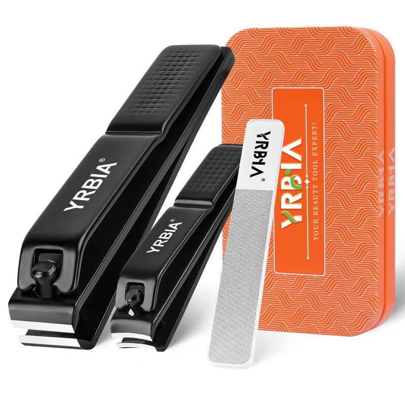 Premium Yrbia Nail Clippers and Glass Nail File Set - Durable and Efficient