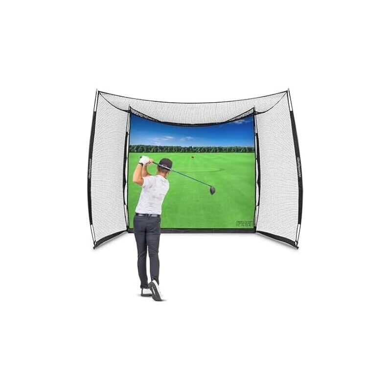 GoSports Range Cage 10ft x 8ft Golf Practice Hitting Net w/Impact Screen