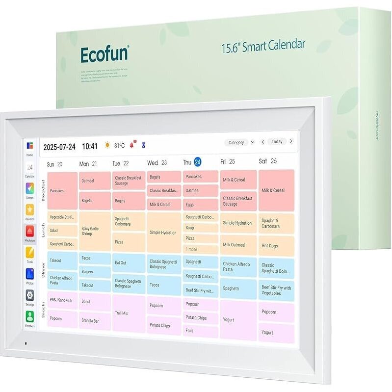 Ecofun 15.6-in 1080p Smart Digital Calendar - Syncs with Google Calendar, More