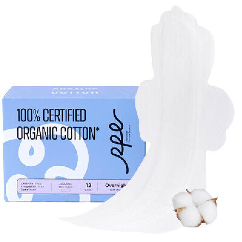 Organic Ladies Night Sanitary Pads Size 5 - 12 Count