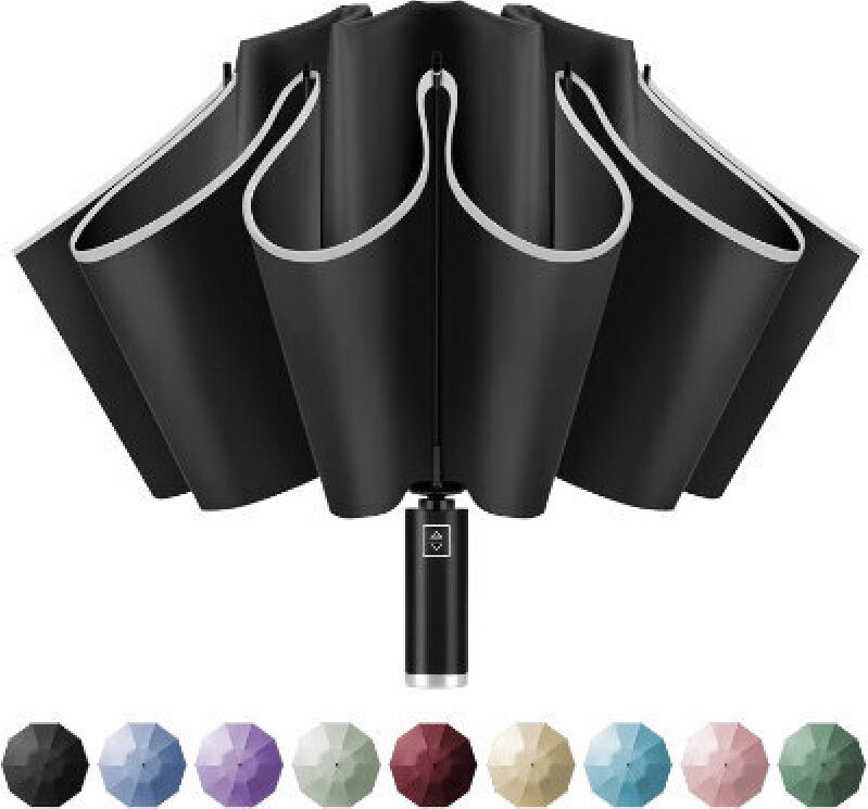 Automatic Folding Rain Umbrella with UV Protection and Multiple Colors