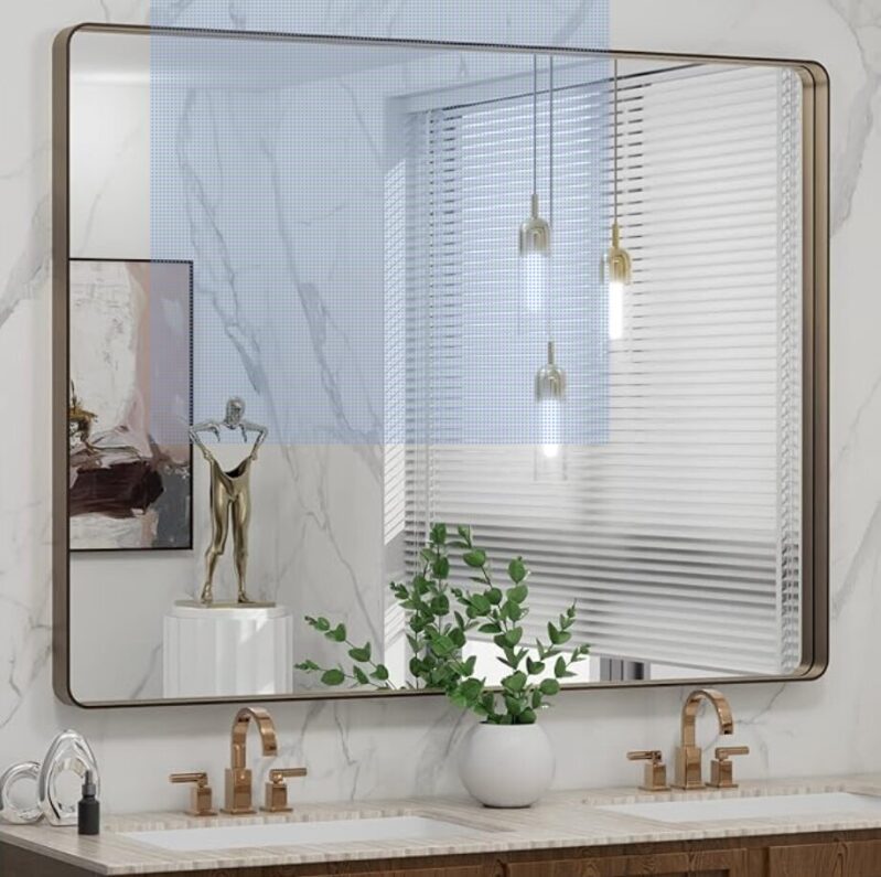 LOAAO 48×36 Inch Bronze Bathroom Mirror - High-Quality, Durable, Stylish