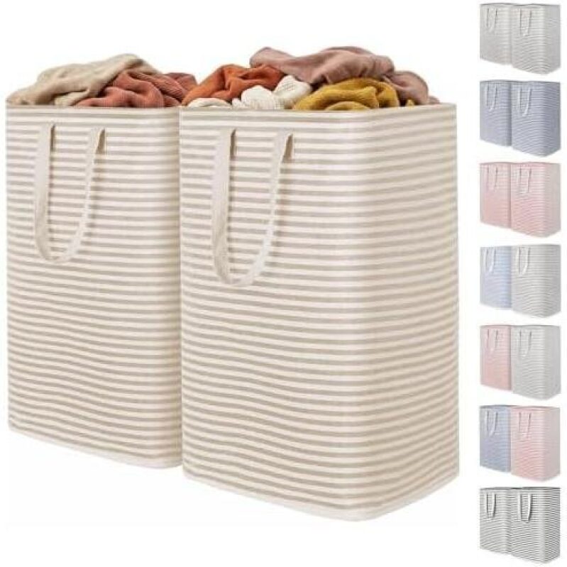 Double 80L Foldable Waterproof Laundry Baskets - 57% Off