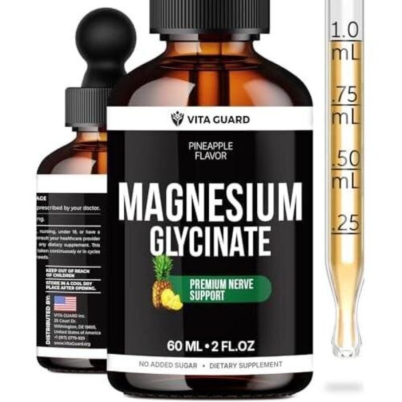 Magnesium Glycinate 500mg Liquid Drops - Premium Nerve Support, 63% Off