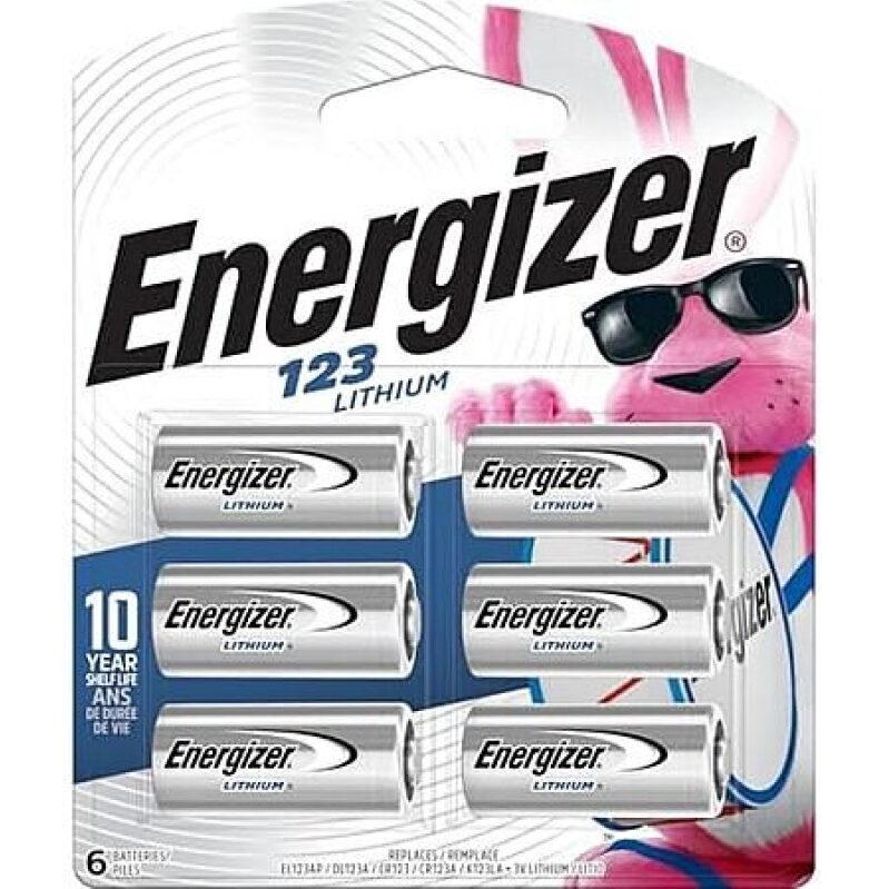 6-Count Energizer Lithium CR123A Battery - Great Value