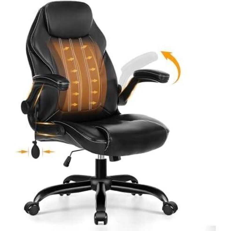 Ergonomically Designed PU Leather Adjustable Office Chair - 47% Discount