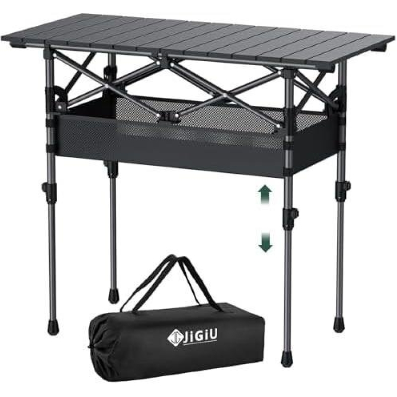 Foldable Aluminum Camping Table - 50% OFF, Double-Layer Adjustable