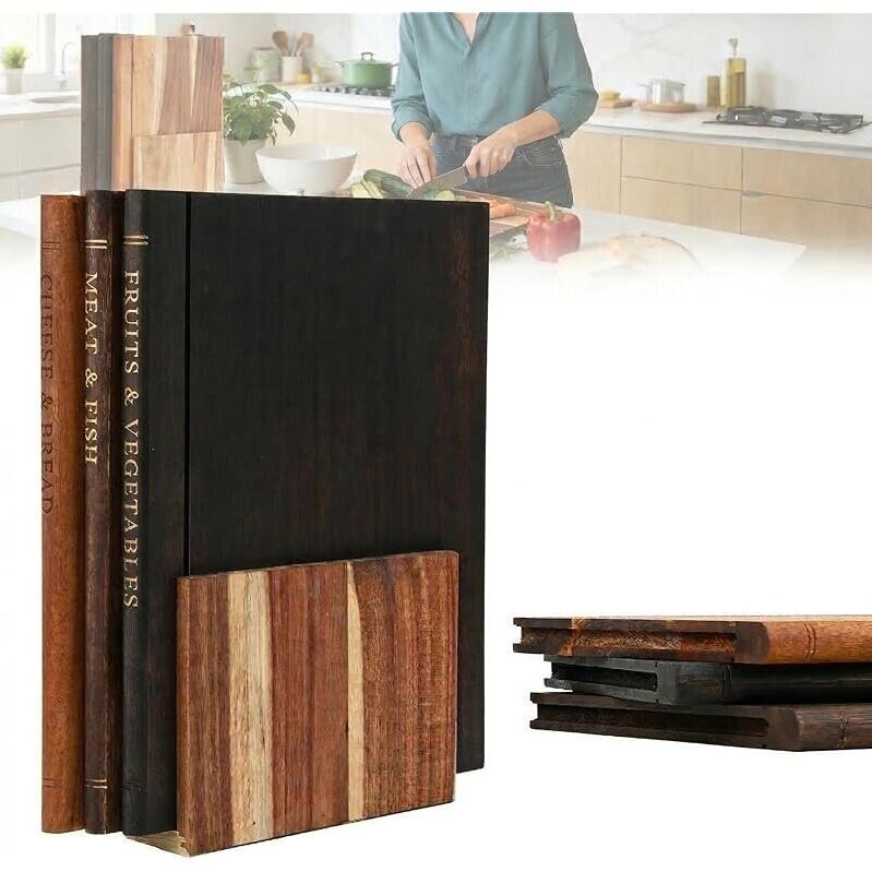 Elegant 3-Piece Book Shaped Cutting Boards with Stand - Perfect Gift for Kitchen Lovers