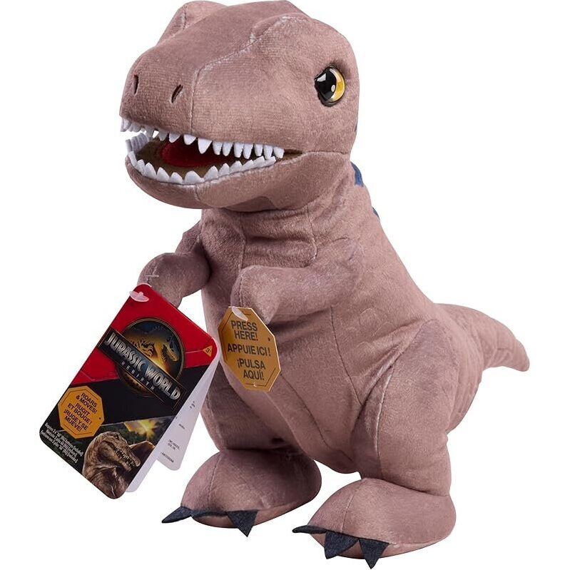Jurassic World Roaring T. Rex 10.5-in Plush - Roaring Dinosaur Toy