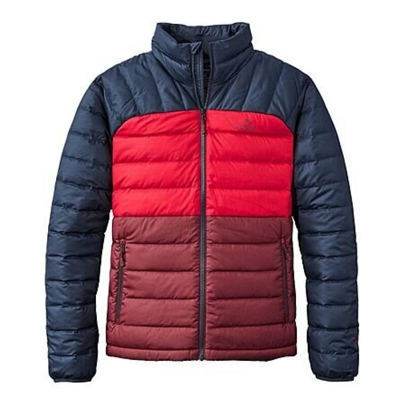 L.L.Bean Men's Colorblock Down Jacket - Burgundy/Nautical Navy