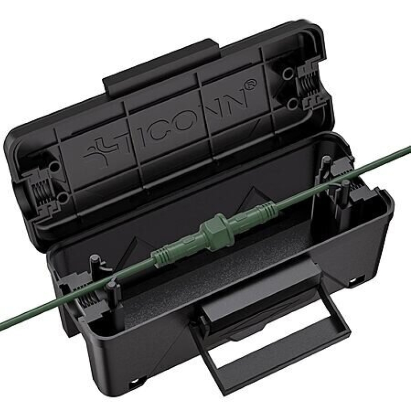 TICONN IP54 Splash-Proof Outdoor Extension Cord Cover, Small, Black