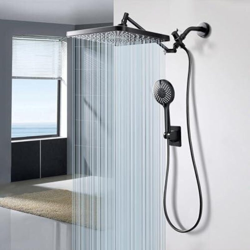 Starry Night 12.2-Inch Adjustable Dual-Head Pressure Waterfall Shower