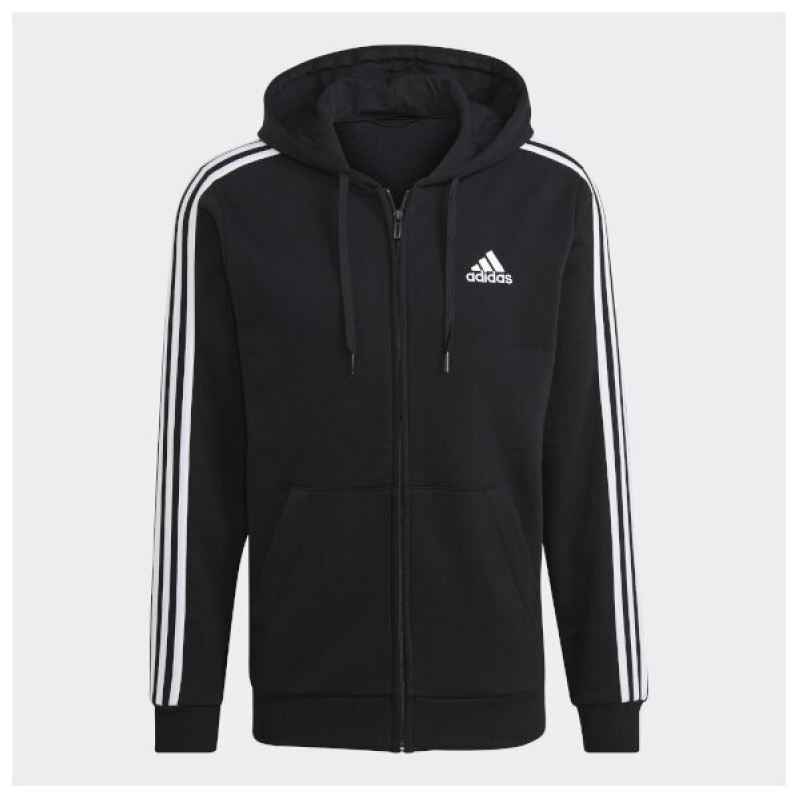 Adidas Men's Essentials Fleece 3-Stripe Full-Zip Hoodie for $21