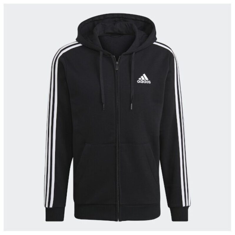 Adidas Men's Essentials Fleece 3-Stripe Full-Zip Hoodie for $21