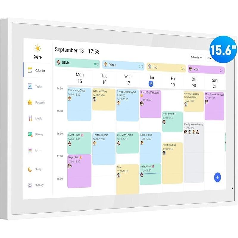 FlyEVfish 15.6-inch 1080p IPS Touchscreen Smart Digital Calendar