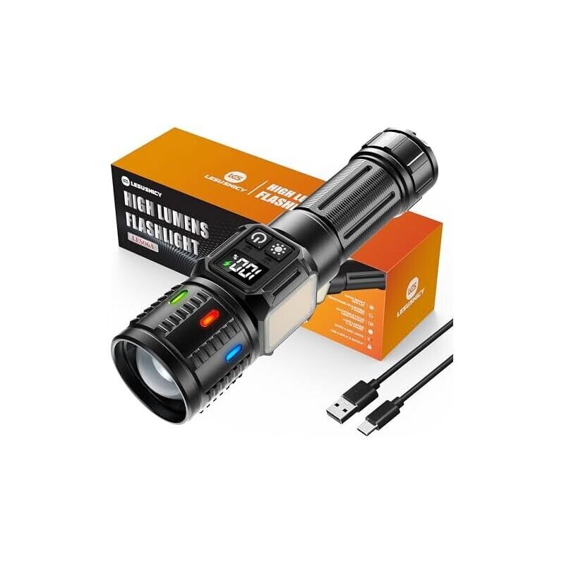 Lesunic Rechargeable Flashlights High Lumens 10000 - Superior Brightness & Versatility