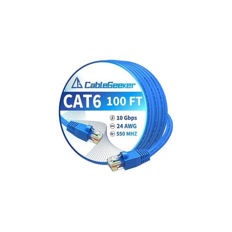 CableGeeker 150-ft Cat 6 Ethernet Cable - Weatherproof Outdoor Networking Solution