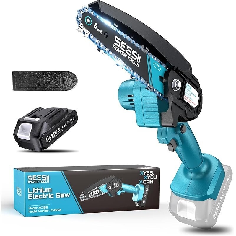 Efficient 6-Inch Cordless Mini Chainsaw - Lightweight & Oil-Free