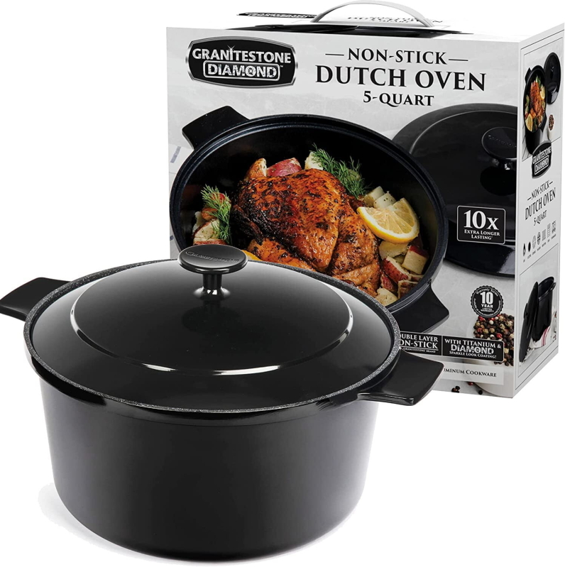 Granite Stone 5Qt Nonstick Mineral & Diamond Coating Dutch Oven
