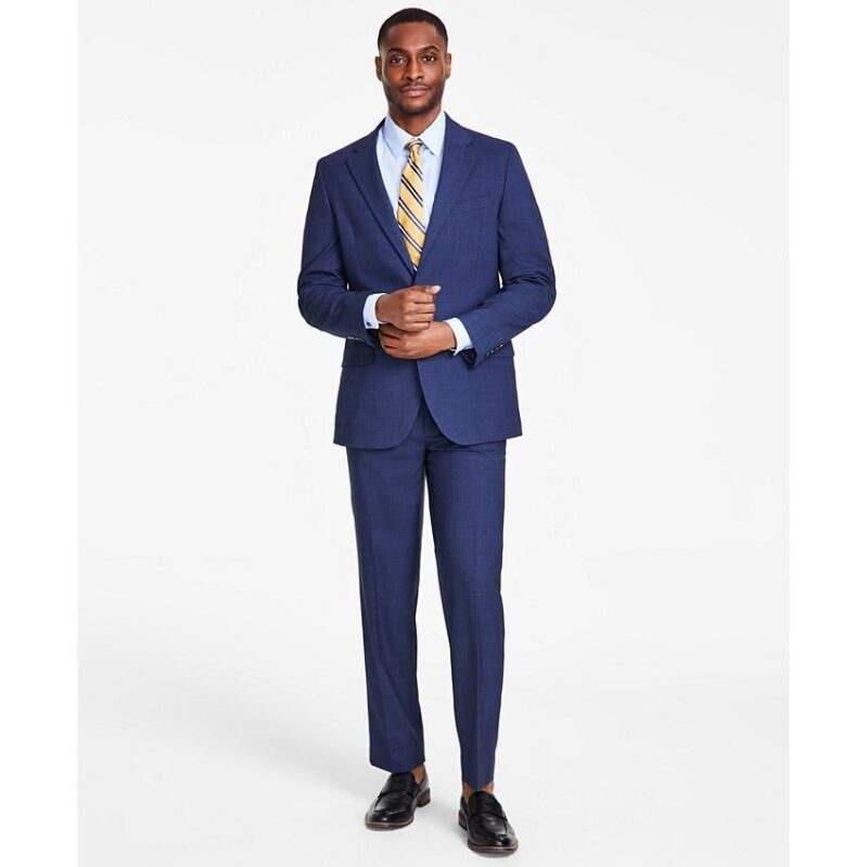 Nautica Men's Modern-Fit Bi-Stretch Suit in Bold Blue - Perfect for Formal Events