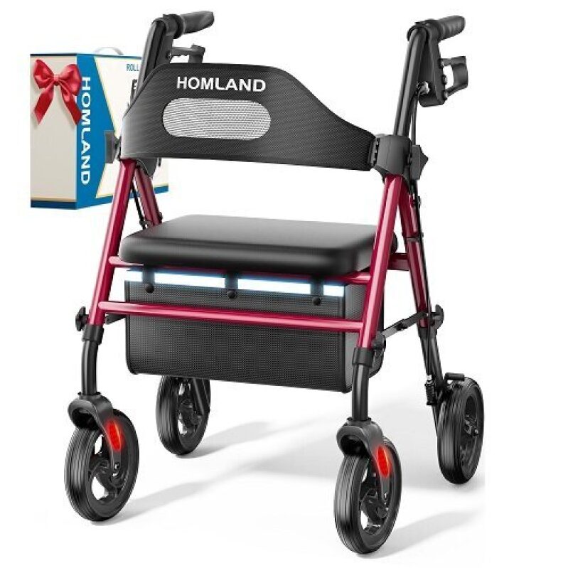 HOMLAND Folding Walker with Seat - Limited Time Offer