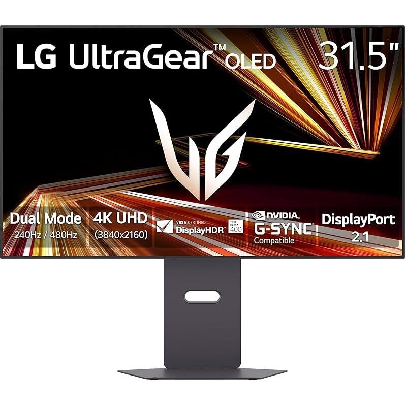 LG 32GX870A-B 32-inch Ultragear 4K UHD OLED Gaming Monitor - High-Performance Dual Mode Gaming