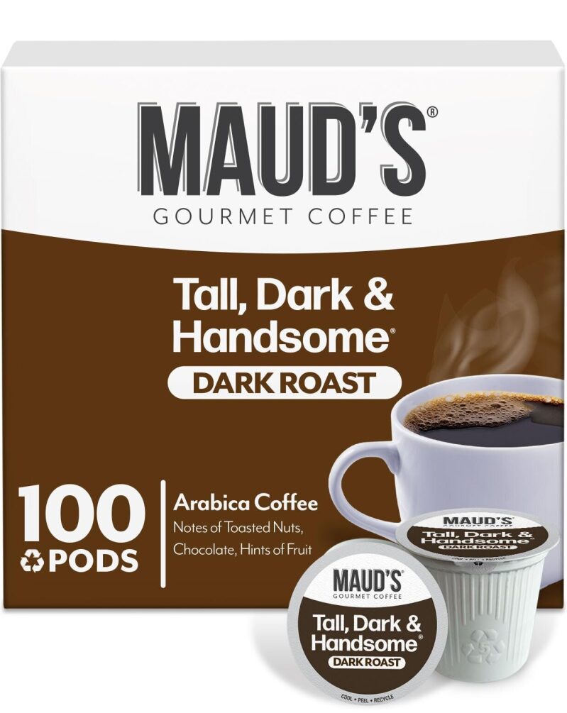 Maud's Tall Dark & Handsome Dark Roast Coffee Pods - 100 Count