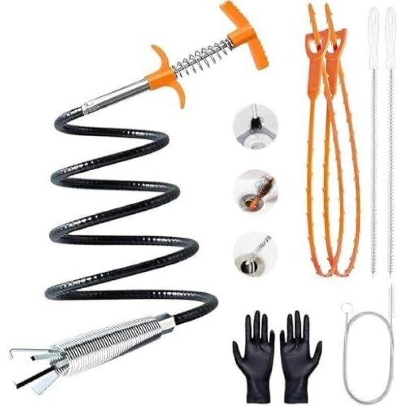 High-Efficiency 63-Inch Flexible Drain Unclogger Kit - 73% Off