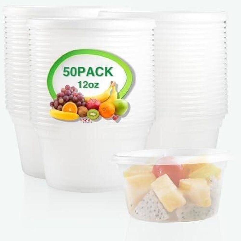 50 Leak-Proof 12oz Meal Prep Containers - 50% OFF