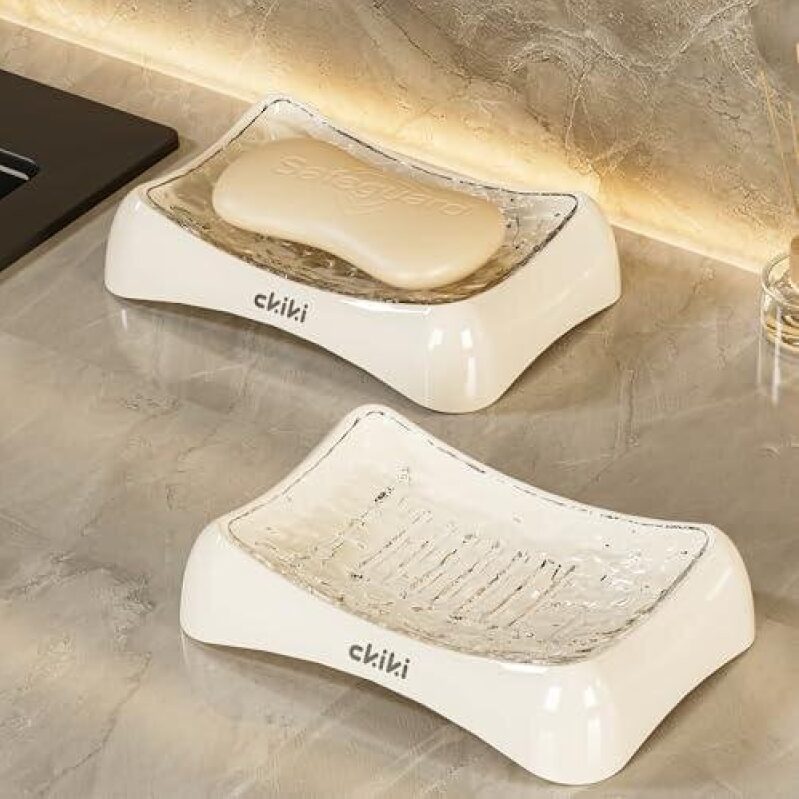 Double-Layer Soap Dish Set with Draining Feature - 50% Off