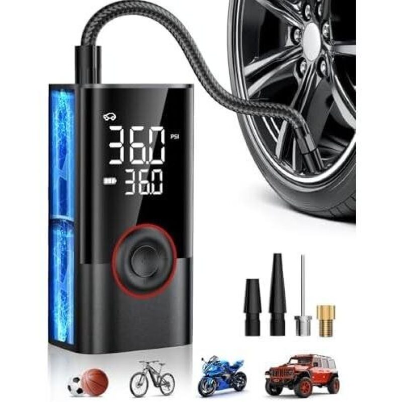 Affordable Portable Tire Inflator - Essential Tool for Vehicles and Sports Gear