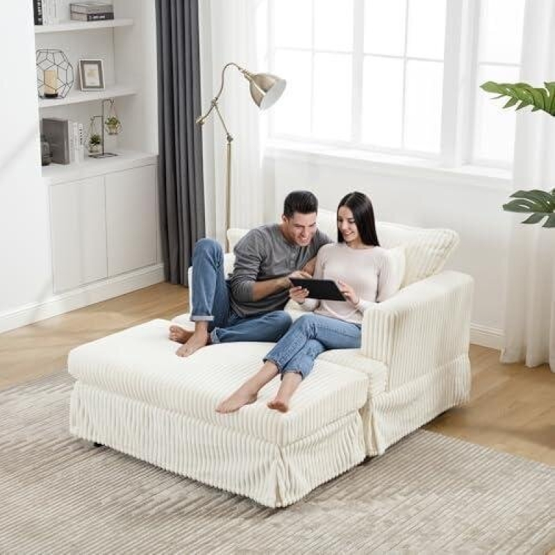 Indoor 60-inch Chenille Corduroy Storage Recliner with 50% Discount