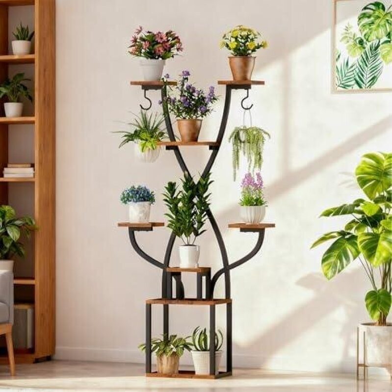 Illuminated Indoor Plant Stand - 8 Layer Metal Shelves, Perfect for Multiple Plant Varieties 44% OFF