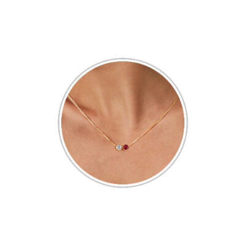 Elegant 14K Gold-Plated Ruby Pendant Necklace