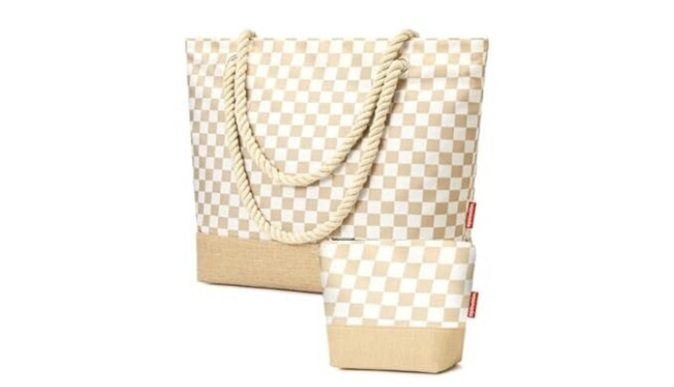 2pcs Woven Base Beach Tote Bag Set - Durable, Stylish, and Practical