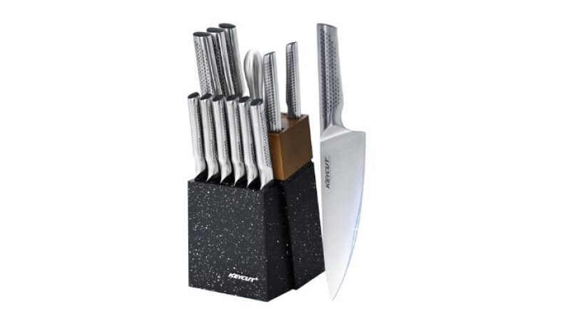 KEYCUT 13 Piece Knife Set with Block - Professional-Grade Kitchen Knives