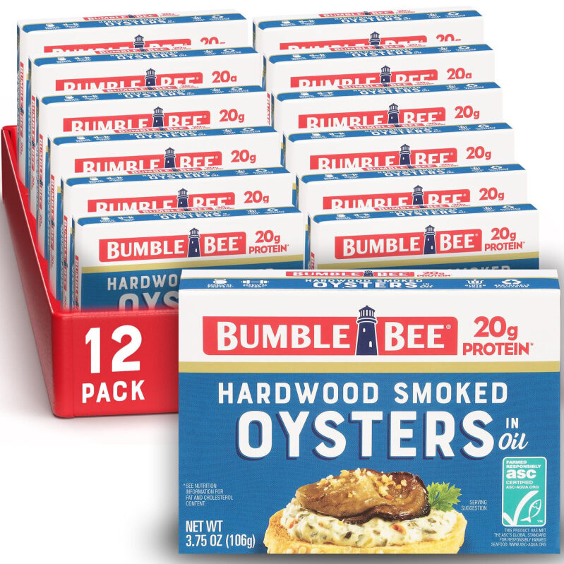Bumble Bee Hardwood Smoked Oysters - High Protein, Ready-to-Eat Seafood