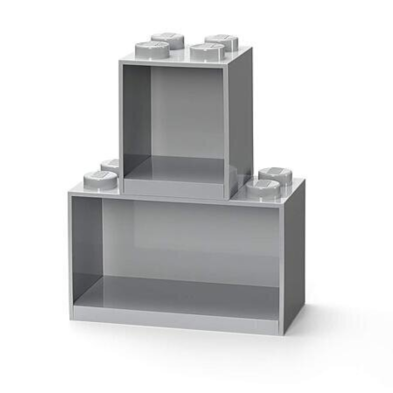 Lego Brick Set with 4-Stud and 8-Stud Box Shelves, Gray - On Sale!