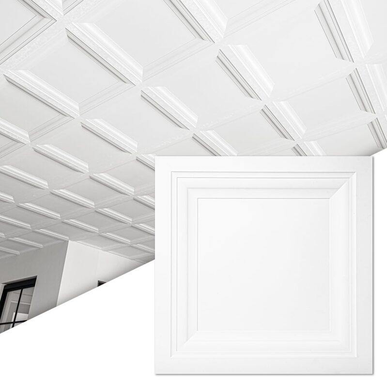 12-Pack Square Drop Ceiling Tiles for Modern Interiors
