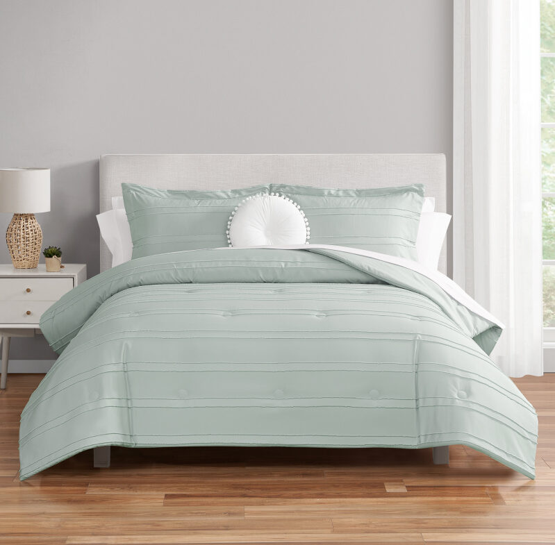 Mint Clipped Stripe Bedding Set for a Stylish Bedroom Revamp