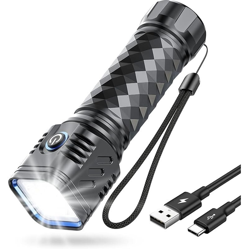 Brightest Rechargeable Flashlight with 2000 Lumens - 4 LED Power