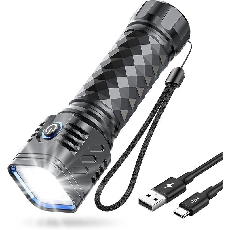 Brightest Rechargeable Flashlight with 2000 Lumens - 4 LED Power