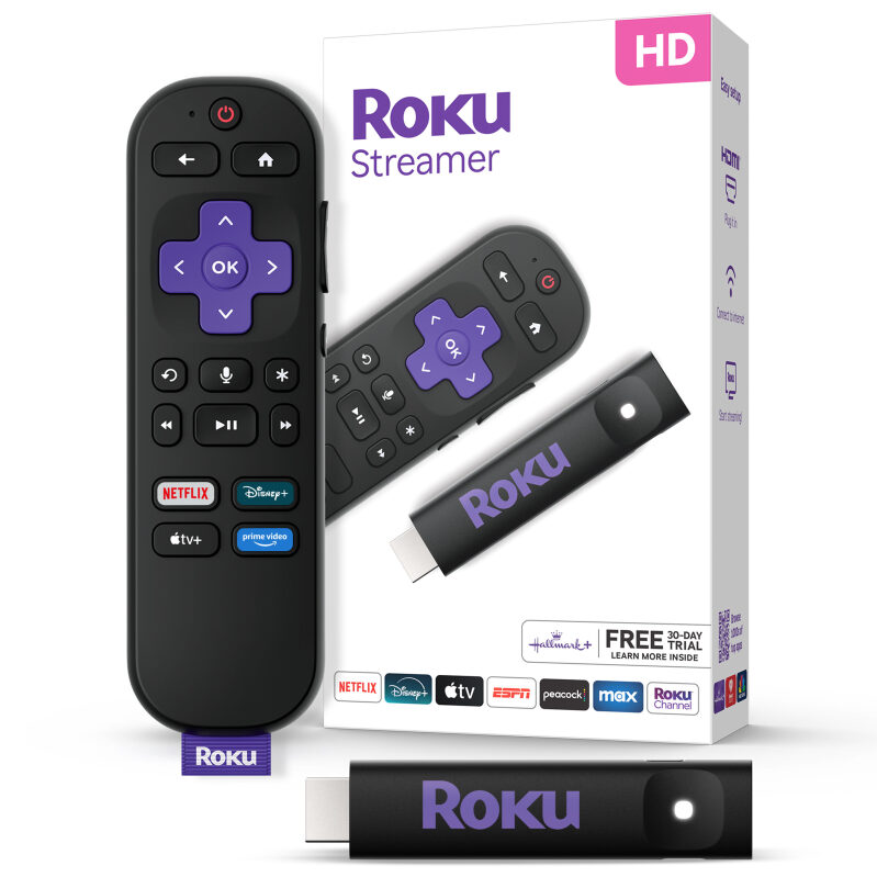 Roku Streamer 2025 HD Streaming Device for TV with Voice Remote