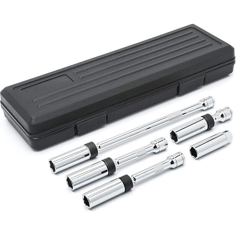 GearWrench 80601 5-Piece Magnetic Spark Plug Socket Set - High-Quality Toolset for Precision