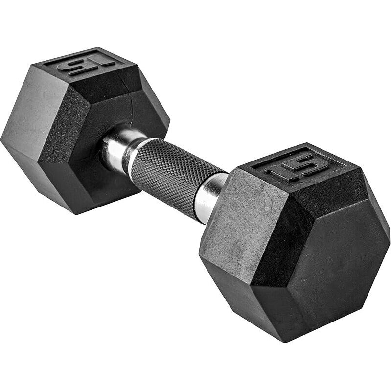 High-Quality CAP Barbell Coated Hex Dumbbell 15lb