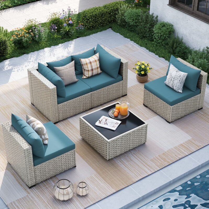 MRUAKA 5-Piece Outdoor Patio Furniture Set - Versatile, Durable, and Stylish