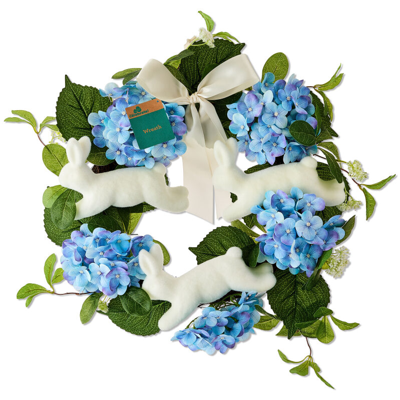 Easter Bunny and Hydrangea Wreath - 22
