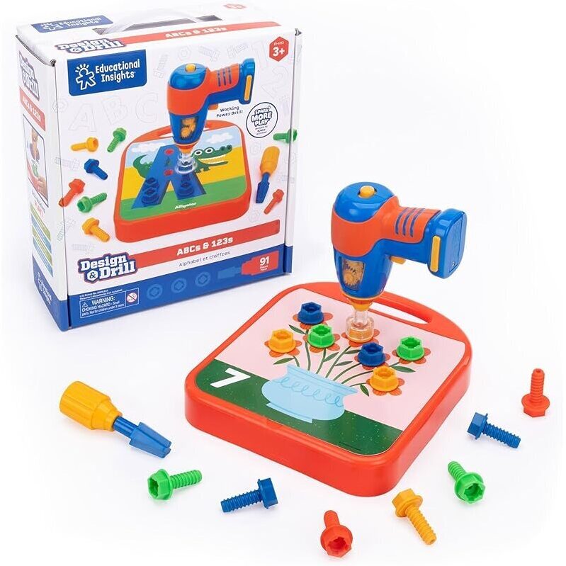 Design & Drill ABCs & 123s Construction Toy - Engaging Learning Tool