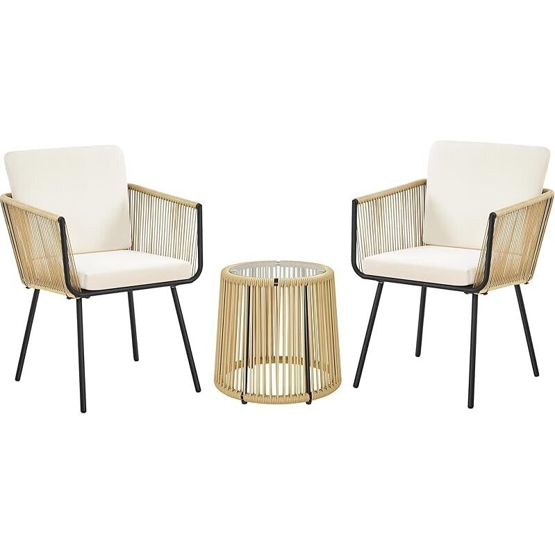 Yaheetech 3 Piece Patio Rattan Bistro Set - Perfect for Outdoor Relaxation