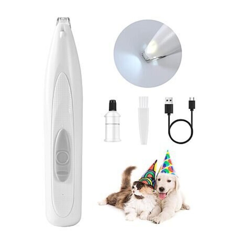 FURBONA Dog & Pet Rechargeable Paw Trimmer w/ LED Light - Affordable Grooming Tool